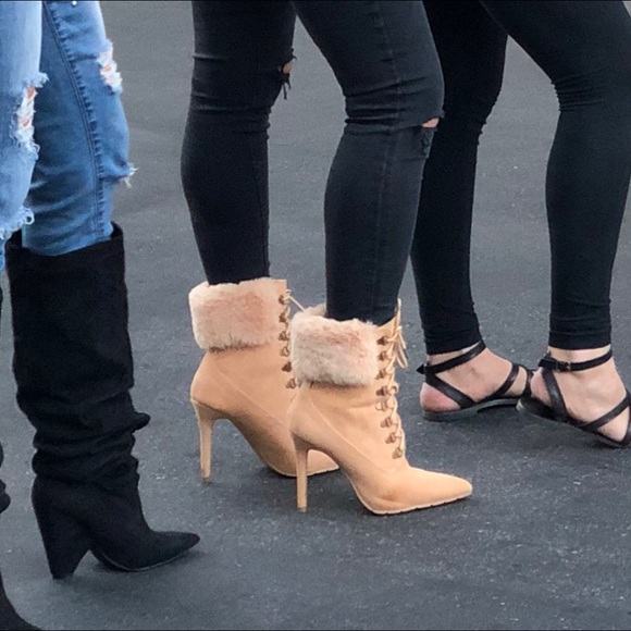 FAUX SUEDE FUR LACEUP BOOTS Last One! - Picture 2 of 6